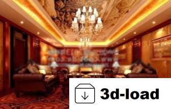 3d модель 3D интерьер модели роскошных гостиных