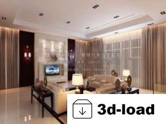 3d модель Элегантный стиль для гостиной