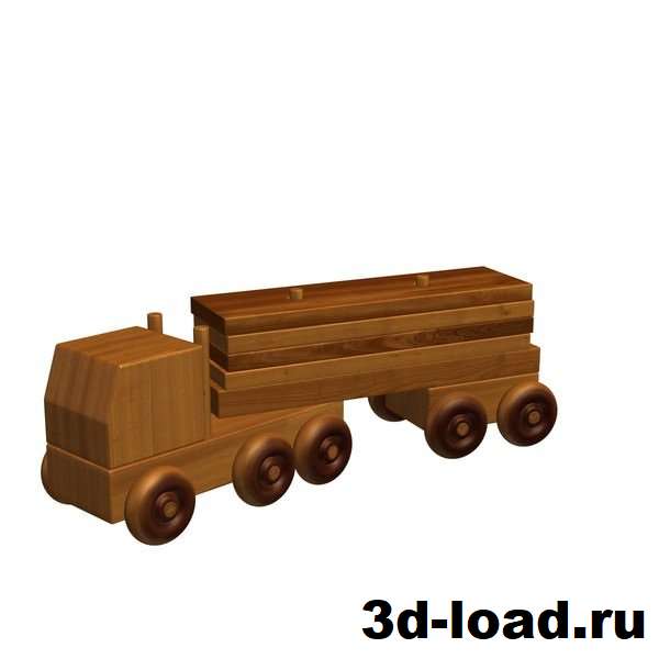 3d модель Игрушка грузовик из дерева скачать бесплатно