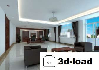 3d модель интерьера большого офиса