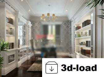 3d модель интерьера Fresh Study Room Design