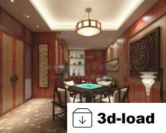 3d модель интерьера комнаты шахмат
