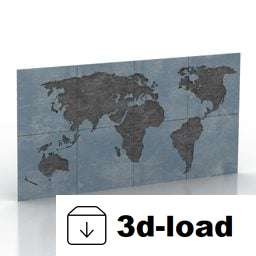 3d модель карты мира