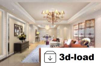 3d модель комфортной гостиной