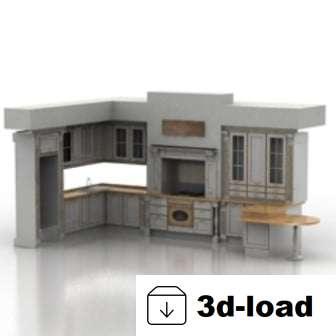 3d модель мебели для кухни