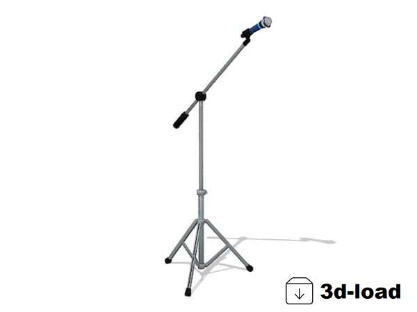 3d модель микрофона и подставки