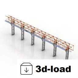 3d модель 3D стальная конструкция путепровода