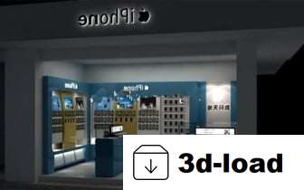 3d модель Apple Shop Design Интерьерная Сцена