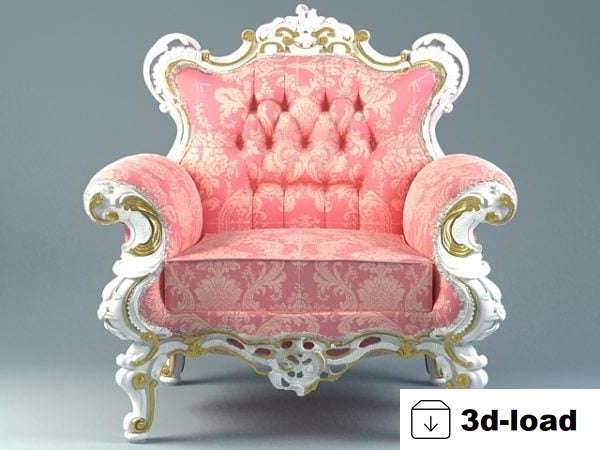 3d модель Барокко Стиль Кресло Мебель