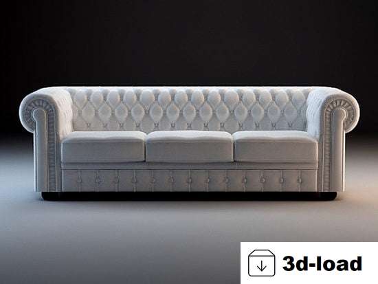 3d модель Честерфилд Диван Комплект Мебели