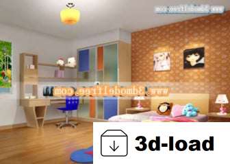 3d модель Цветная детская интерьерная сцена