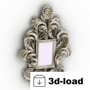 3d модель Цветочная рамка Зеркальный декор