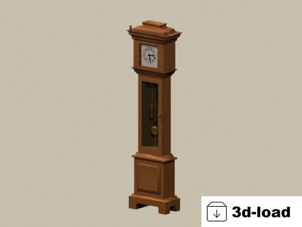 3d модель Деревянные Дедушка Часы