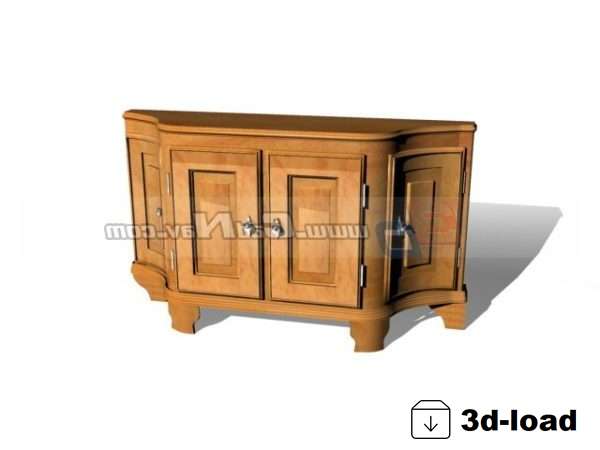 3d модель Деревянный Античный Консольный Стол