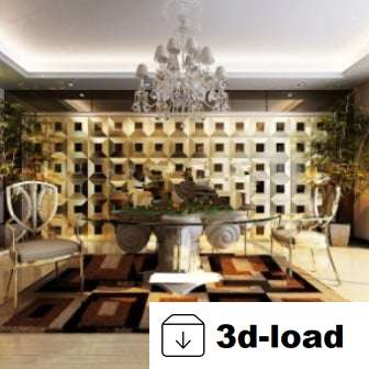 3d модель Дизайн интерьера семьи Отдых