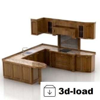 3d модель Древний Кухонный Шкаф