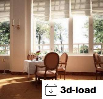 3d модель Элегантная интерьера кафе