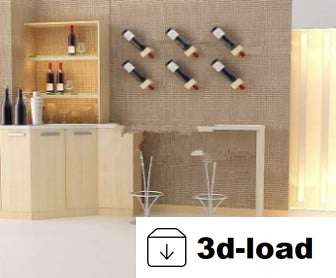 3d модель Элегантная деревянная барная интерьерная сцена