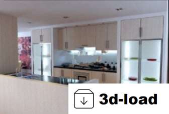 3d модель Элегантная кухня Дизайн интерьера Сцена