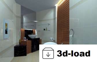 3d модель Холодная ванная комната интерьер сцены