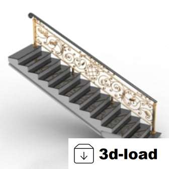 3d модель Континентальная лестница