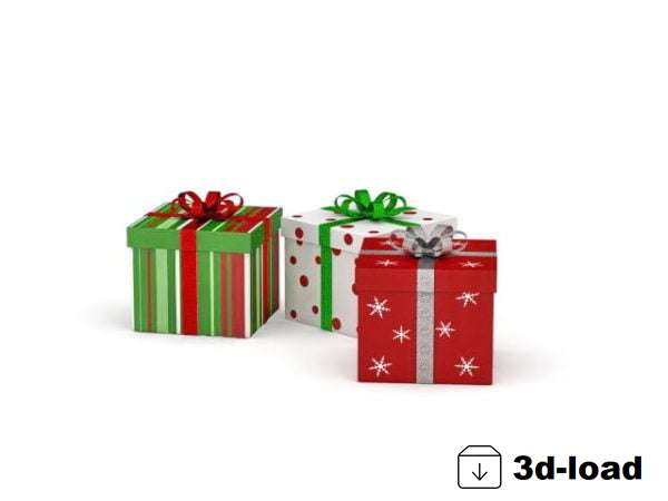 3d модель Коробка подарков на Рождество