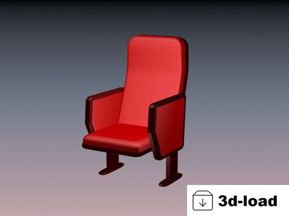 3d модель Красное Театральное Кресло