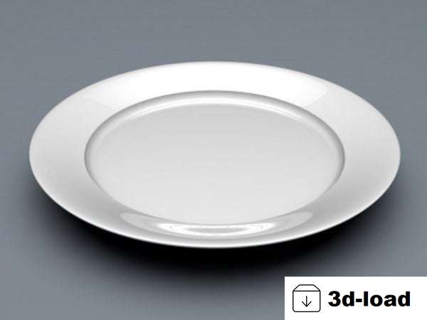 3d модель Кухонная Белая Тарелка
