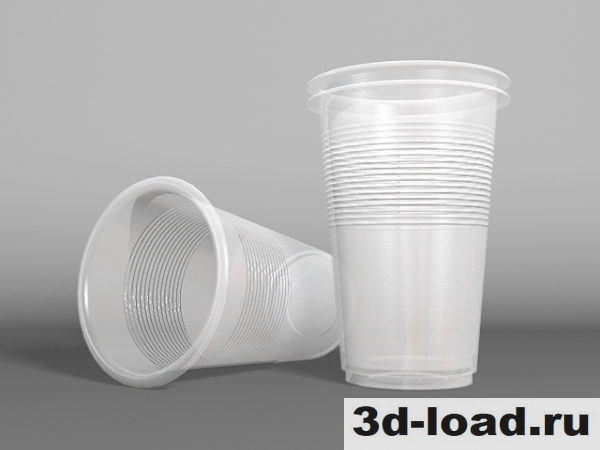 3d модель Кухонные одноразовые пластиковые стаканчики