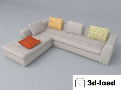 3d модель L-образный диван угловой дизайн