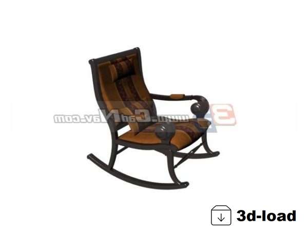 3d модель Мебель Деревянная 3D Качалка Модель