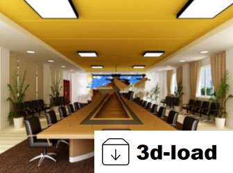 3d модель Многопользовательская интерьера комнаты для совещаний
