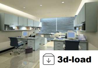 3d модель Многопользовательская интерьера офиса