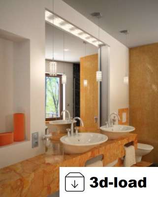 3d модель Мода интерьер ванной комнаты