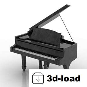 3d модель Модель черного пианино 3D