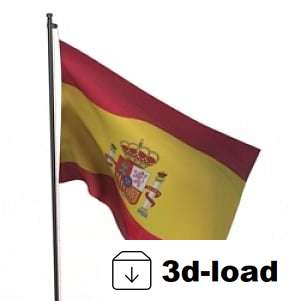 3d модель Модель Испании Флаг 3D
