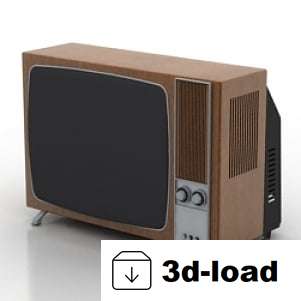 3d модель Модель Ретро Телевидение 3D