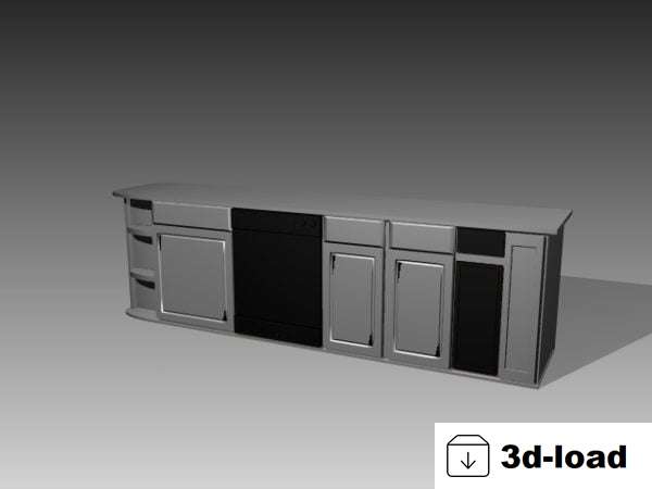 3d модель Модульные Кухонные Шкафы Мебель