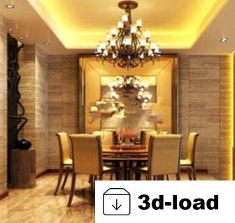 3d модель Новая модель интерьера ресторана 3D