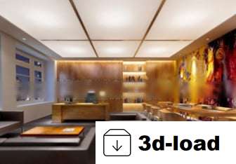 3d модель Общий интерьер офиса