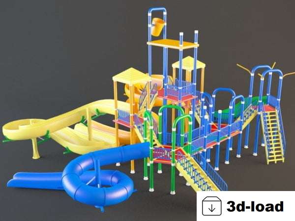 3d модель Открытая игровая площадка Slide Toys 3D Model