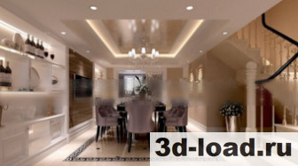 3d модель Интерьерная Сцена гостиной пентхауса