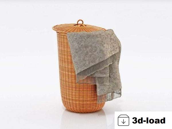 3d модель Плетеная корзина для белья