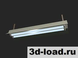 3d модель Потолочная люминесцентная лампа