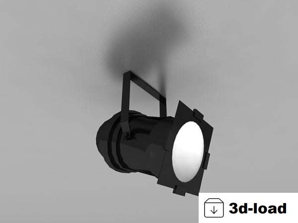 3d модель Потолочный черный металлический прожектор