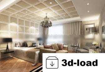 3d модель Просторная спальня Дизайн интерьера Сцена