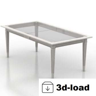 3d модель Прозрачный стеклянный стол