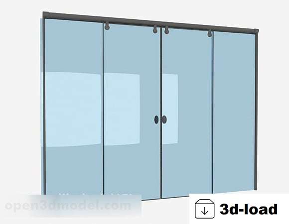 3d модель Раздвижная стеклянная дверь