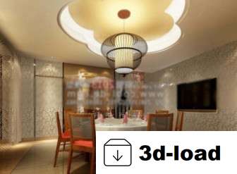 3d модель Ресторан Vip Интерьер комнаты