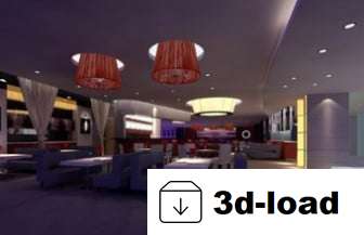 3d модель Романтический интерьер ресторана